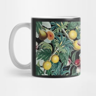 Vintage Fruit Pattern on black Mug